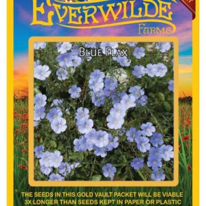 Everwilde Farms - 2000 Blue Flax Wildflower Seeds - Gold Vault Jumbo Seed Packet