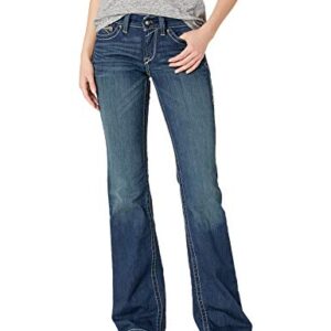 Ariat Female R.E.A.L. Mid Rise Stretch Whipstitch Boot Cut Jean Rainstorm 29