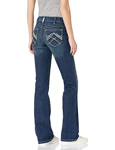 Ariat Female R.E.A.L. Mid Rise Stretch Whipstitch Boot Cut Jean Rainstorm 29