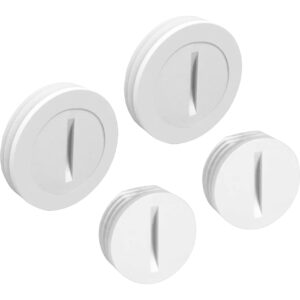 bell pcp47550wh weatherproof nonmetallic closure plug assortment 1/2 in and two 3/4 in, 4-pack, white
