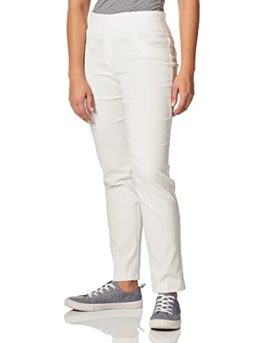 Ruby Rd. Women's Pull-on Solar Millennium Tech Super Stretch Pant, White, 12