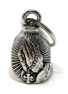 bravo bells pray hands bell - biker bell accessory or key chain for good luck on the road