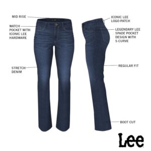 Lee Women's Legendary Mid Rise Bootcut Jean Black 12