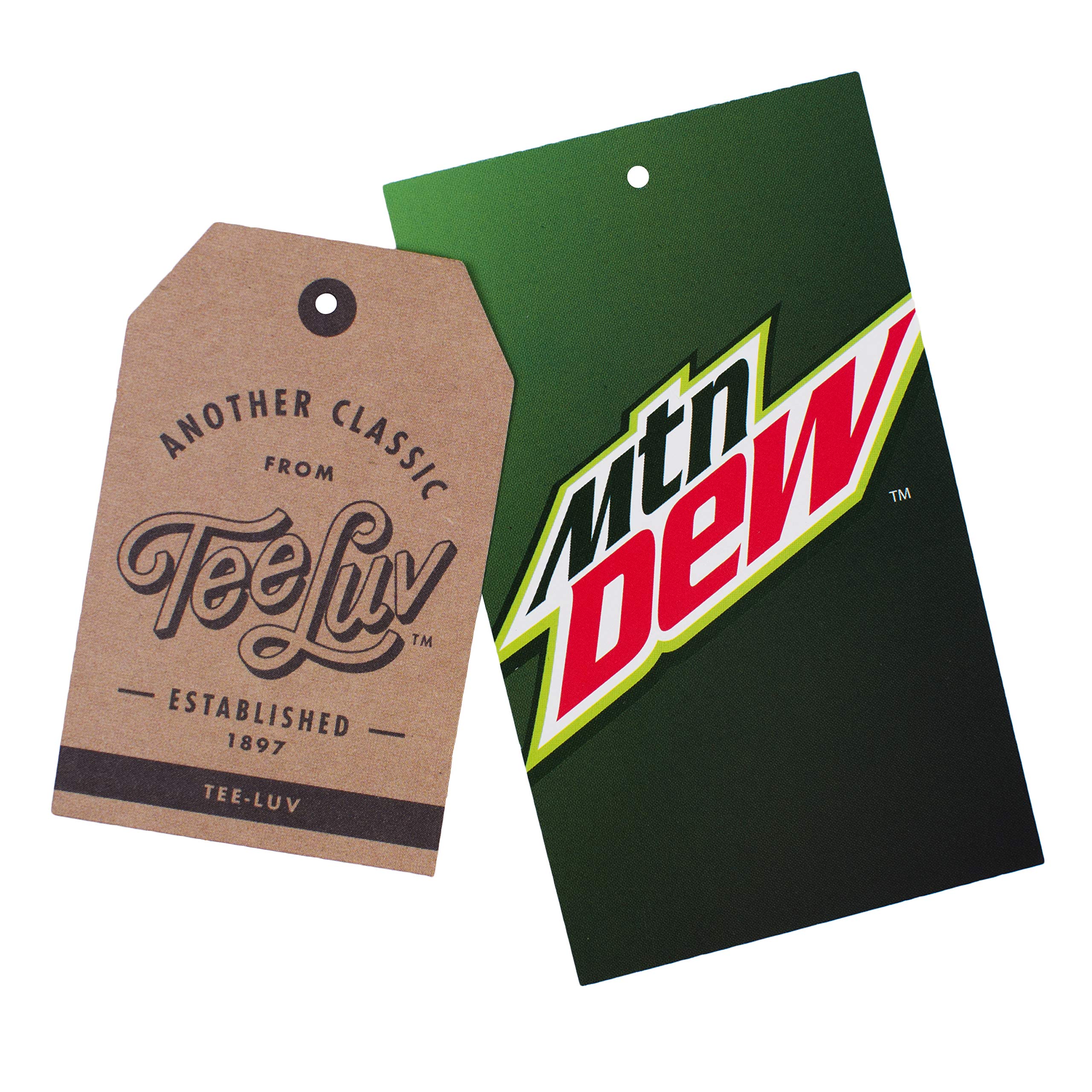 Tee Luv Men's MTN Dew Baja Blast Shirt - Tropical Mountain Dew Soda Graphic Tee (Black) (L)