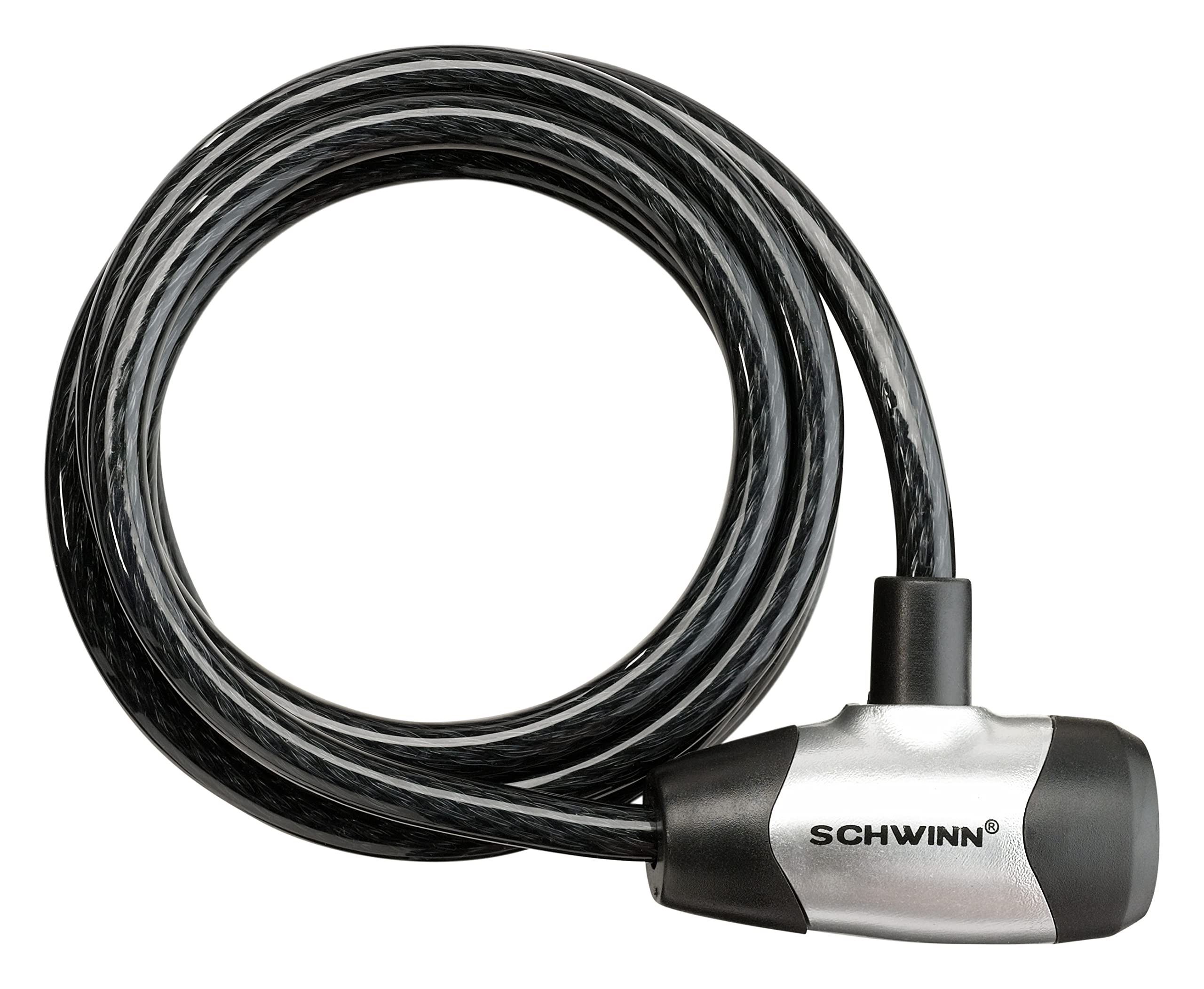 Schwinn Bike Key Lock in Braided Steel Cable, 2 Keys Included, 6 feet x 8mm Anti Theft Bicycle Lock, Security Level 1