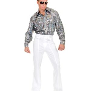 Charades Men Disco Pant Costume Bottoms, White, 38 US