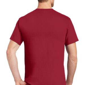 Hanes Tagless Men`s Pocket T-Shirt Deep Red