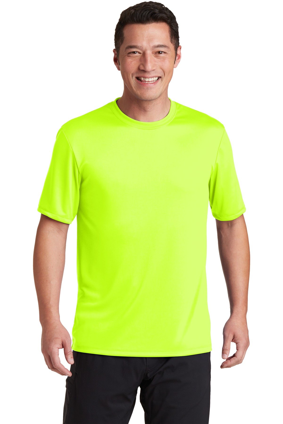 Hanes 4 oz. Cool Dri T-Shirt, Large, SAFETY GREEN