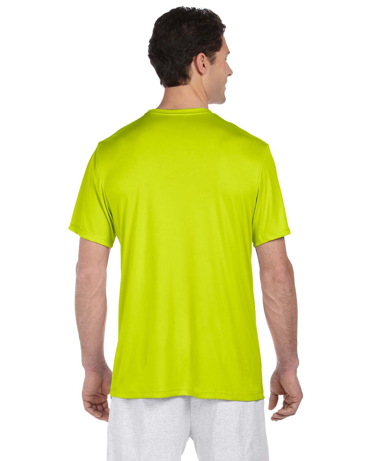 Hanes 4 oz. Cool Dri T-Shirt, Large, SAFETY GREEN