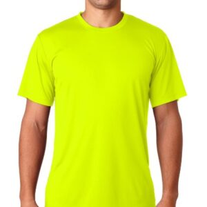 Hanes 4 oz. Cool Dri T-Shirt, Large, SAFETY GREEN