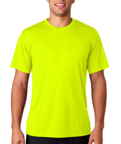 Hanes 4 oz. Cool Dri T-Shirt, Large, SAFETY GREEN