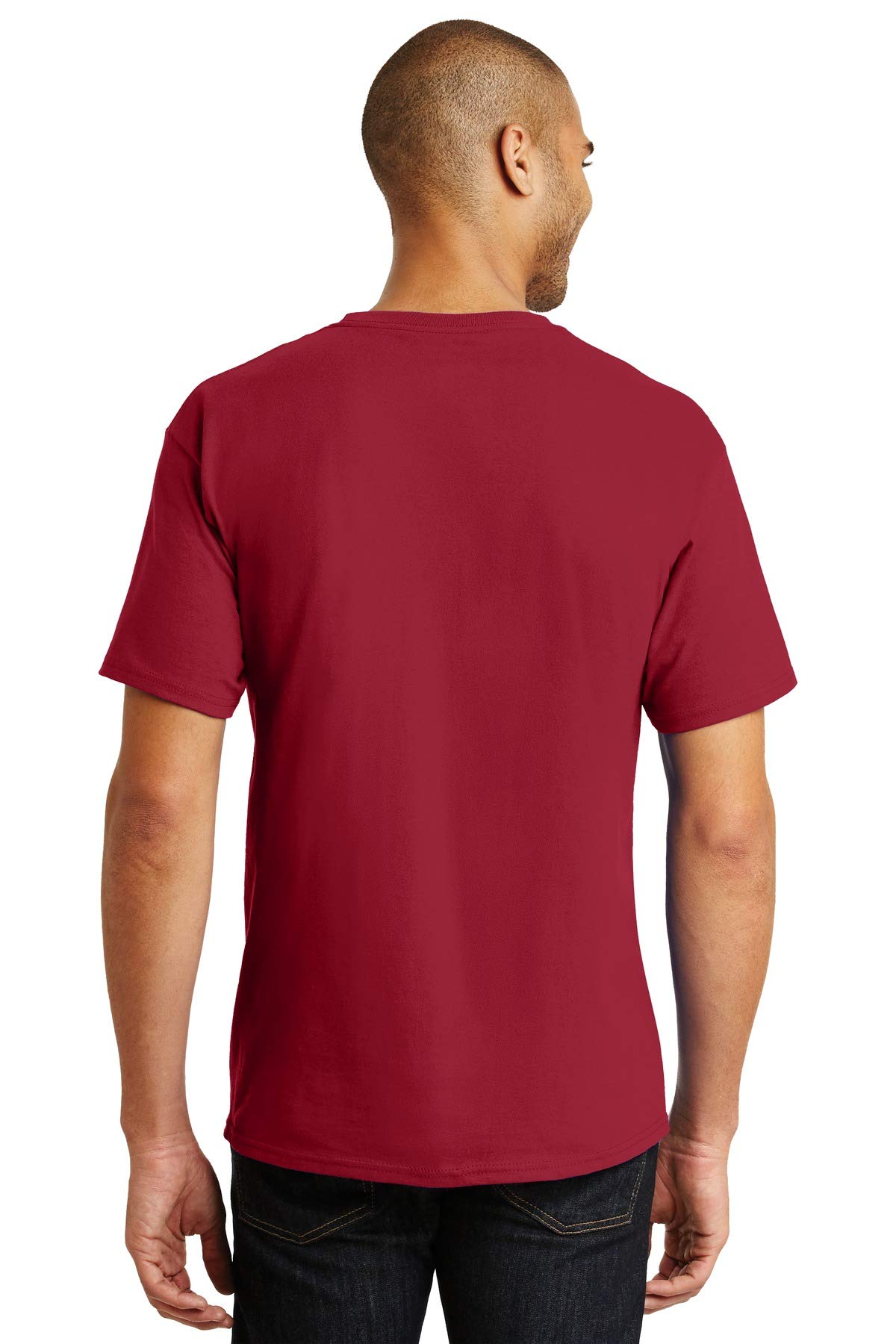 Hanes Tagless Men`s T-Shirt Deep Red