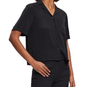 Theory Women's Short-Sleeved Camp Shirt, Black