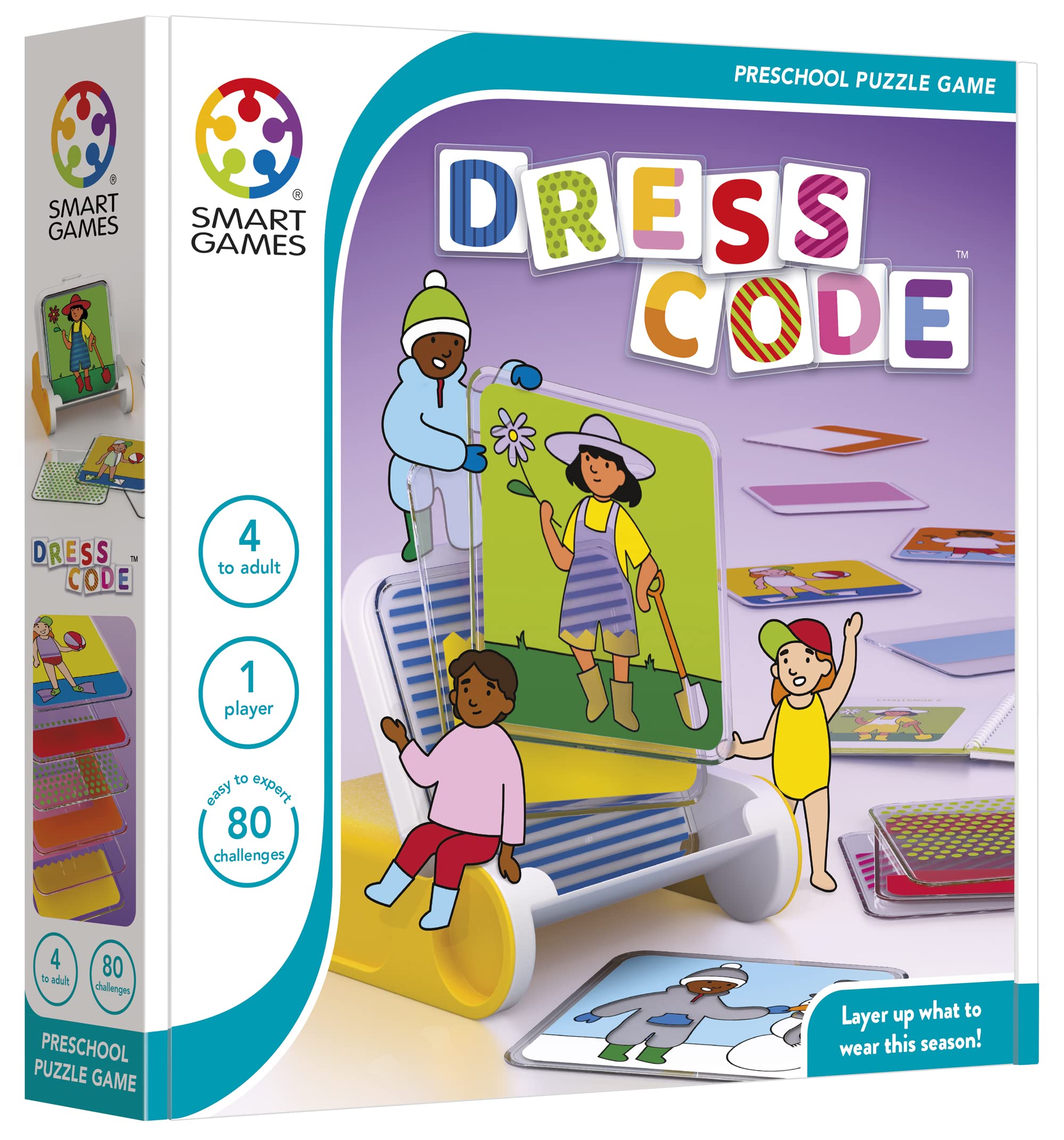 SmartGames Dress Code Stacking Game with 80 Challenges for Kids Ages 4 +