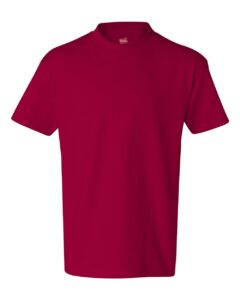 hanes boys cotton t-shirt(5450)-deep red-xs