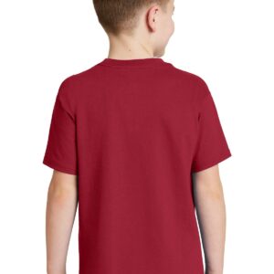 Hanes boys Cotton T-Shirt(5450)-Deep Red-XS