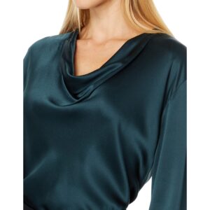 Vince Womens Cowl Nk L/S Blouse Shirt, Azure Onyx, XX-Small US