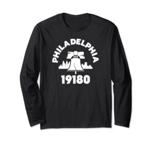 philly neighborhood 19180 zip code philadelphia liberty bell long sleeve t-shirt