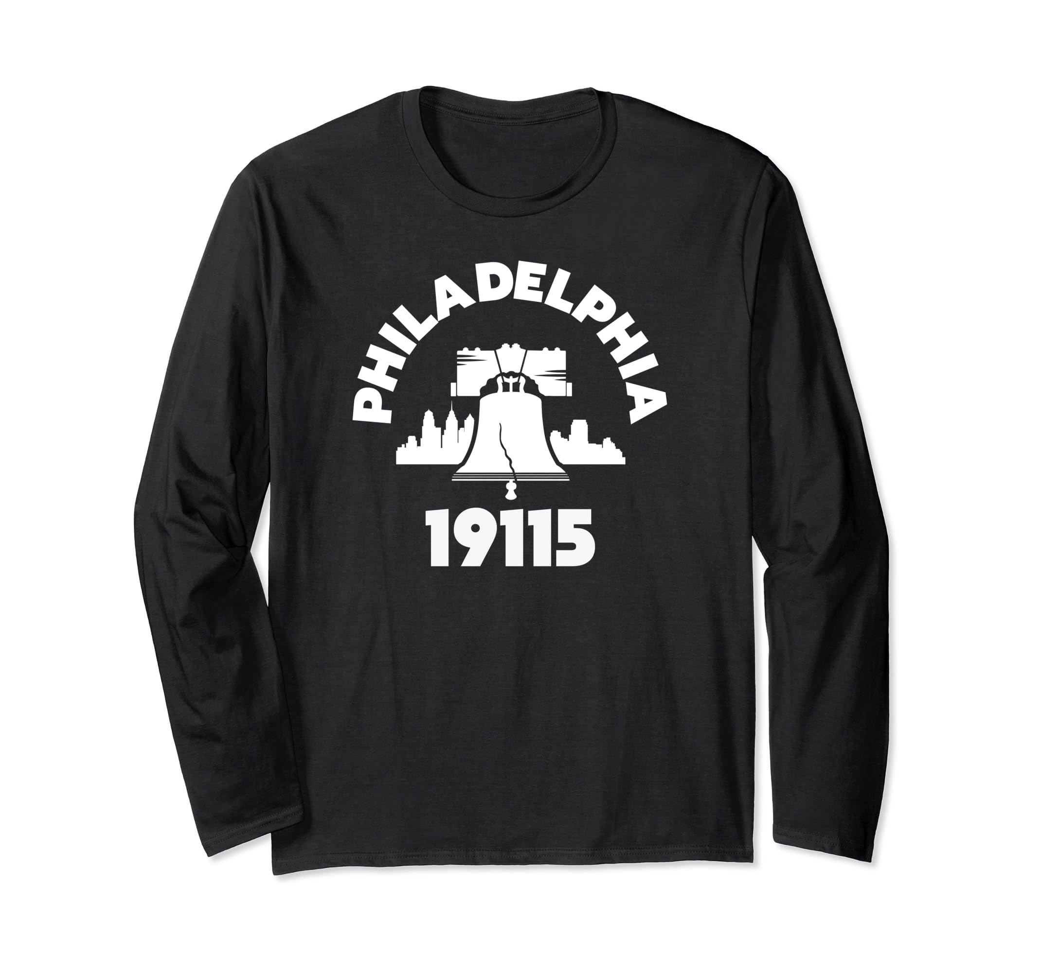 Philly Neighborhood 19115 Zip Code Philadelphia Liberty Bell Long Sleeve T-Shirt