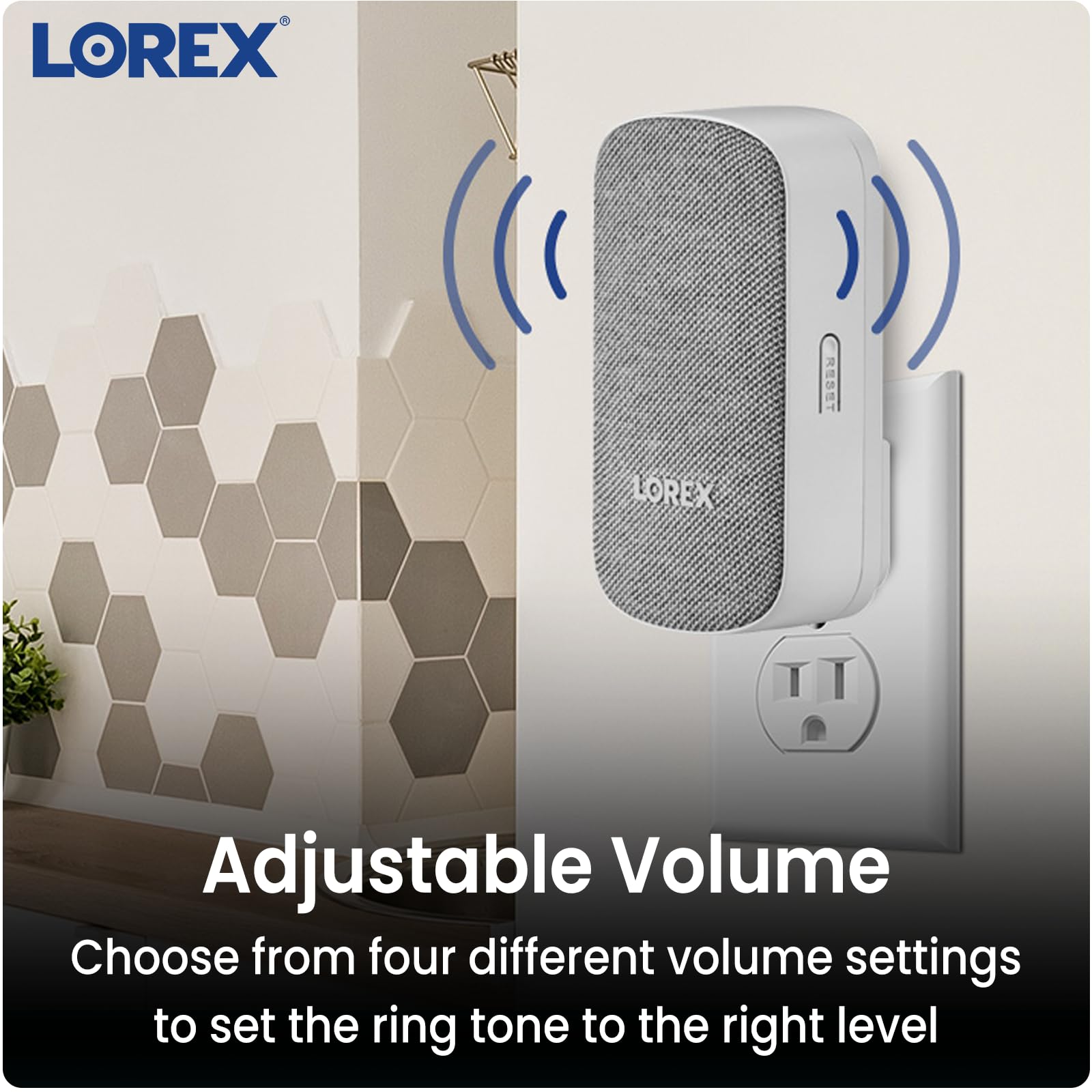 Lorex Video Doorbell and Home Security System Chime Add-On – Easy Plug-and-Play Installation, Customizable Digital Door Bell Chime, Seamless Integration with Lorex Security Video Doorbells