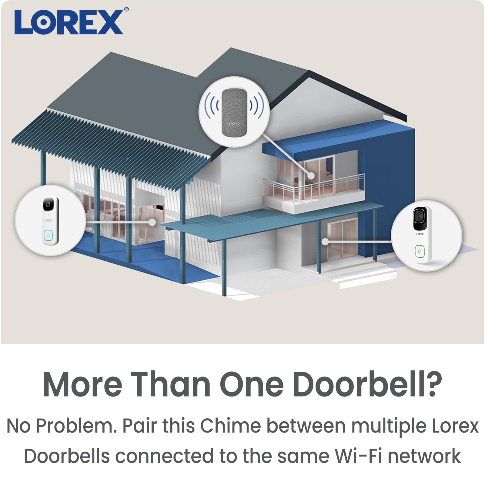 Lorex Video Doorbell and Home Security System Chime Add-On – Easy Plug-and-Play Installation, Customizable Digital Door Bell Chime, Seamless Integration with Lorex Security Video Doorbells