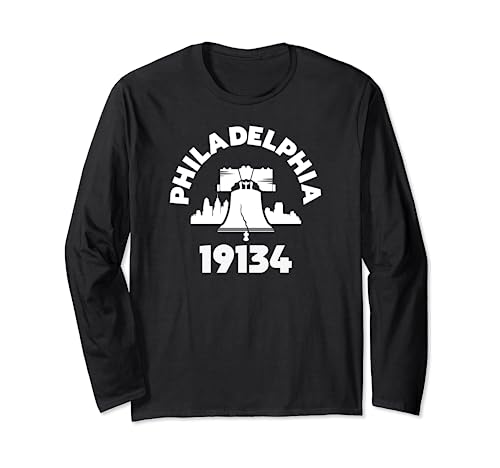 Philly Neighborhood 19134 Zip Code Philadelphia Liberty Bell Long Sleeve T-Shirt