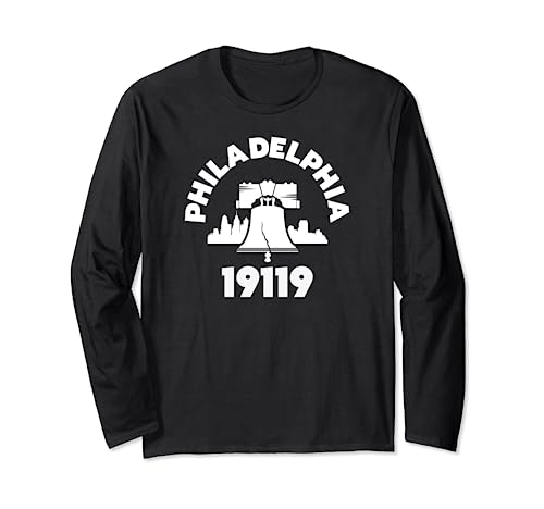 Philly Neighborhood 19119 Zip Code Philadelphia Liberty Bell Long Sleeve T-Shirt