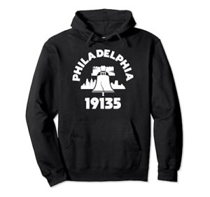 philly neighborhood 19135 zip code philadelphia liberty bell pullover hoodie