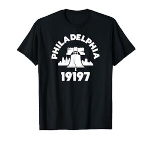 philly neighborhood 19197 zip code philadelphia liberty bell t-shirt