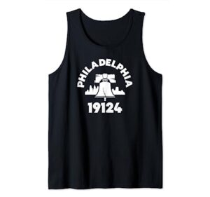 philly neighborhood 19124 zip code philadelphia liberty bell tank top