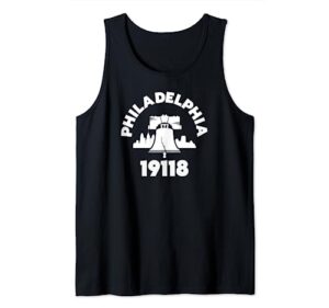 philly neighborhood 19118 zip code philadelphia liberty bell tank top