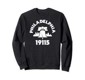 philly neighborhood 19115 zip code philadelphia liberty bell sweatshirt