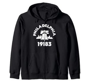 philly neighborhood 19183 zip code philadelphia liberty bell zip hoodie