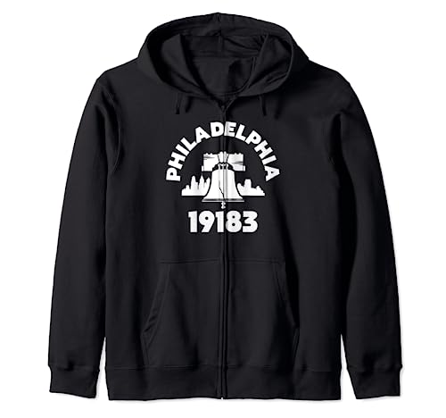 Philly Neighborhood 19183 Zip Code Philadelphia Liberty Bell Zip Hoodie