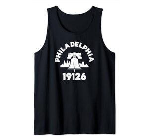 philly neighborhood 19126 zip code philadelphia liberty bell tank top