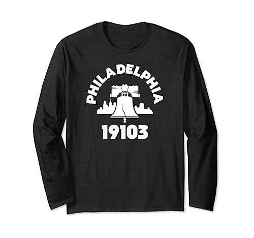 Philly Neighborhood 19103 Zip Code Philadelphia Liberty Bell Long Sleeve T-Shirt