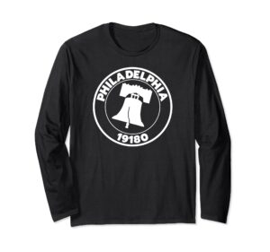 19180 zip code philly neighborhood philadelphia liberty bell long sleeve t-shirt