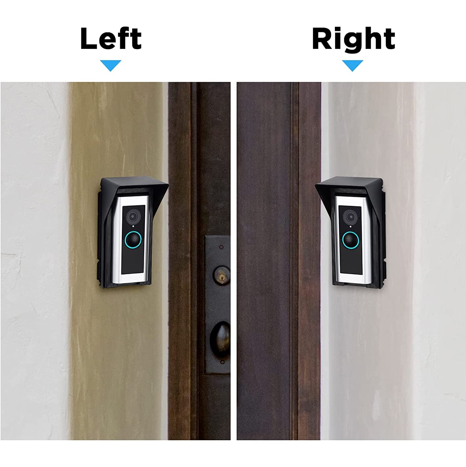 OLAlKE Waterproof Adiustable Angle Mountfor Ring Doorbell Pro/Pro2/Wired, Compatible with Blink&Nest Doorbell, Expand View Area (30 to 60 Degree), Wedge Comer Kit Rain Shield/Anti-Glare, Black