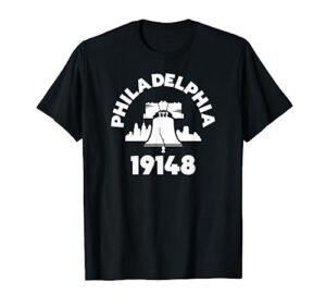 philly neighborhood 19148 zip code philadelphia liberty bell t-shirt