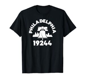 philly neighborhood 19244 zip code philadelphia liberty bell t-shirt