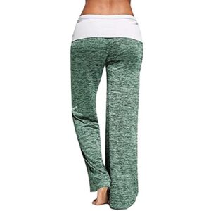 Promo Codes for Today Athletic Leggings for Women with Pockets Womens Drawstring Elastic Waist Palazzo Pants Bell Bottom Pants Flare Leg Bootcut Sports Yoga Activewear Pants Green L