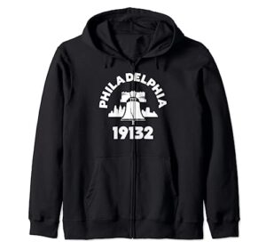 philly neighborhood 19132 zip code philadelphia liberty bell zip hoodie