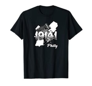 philadelphia silhouette with zip code 19141 and liberty bell t-shirt