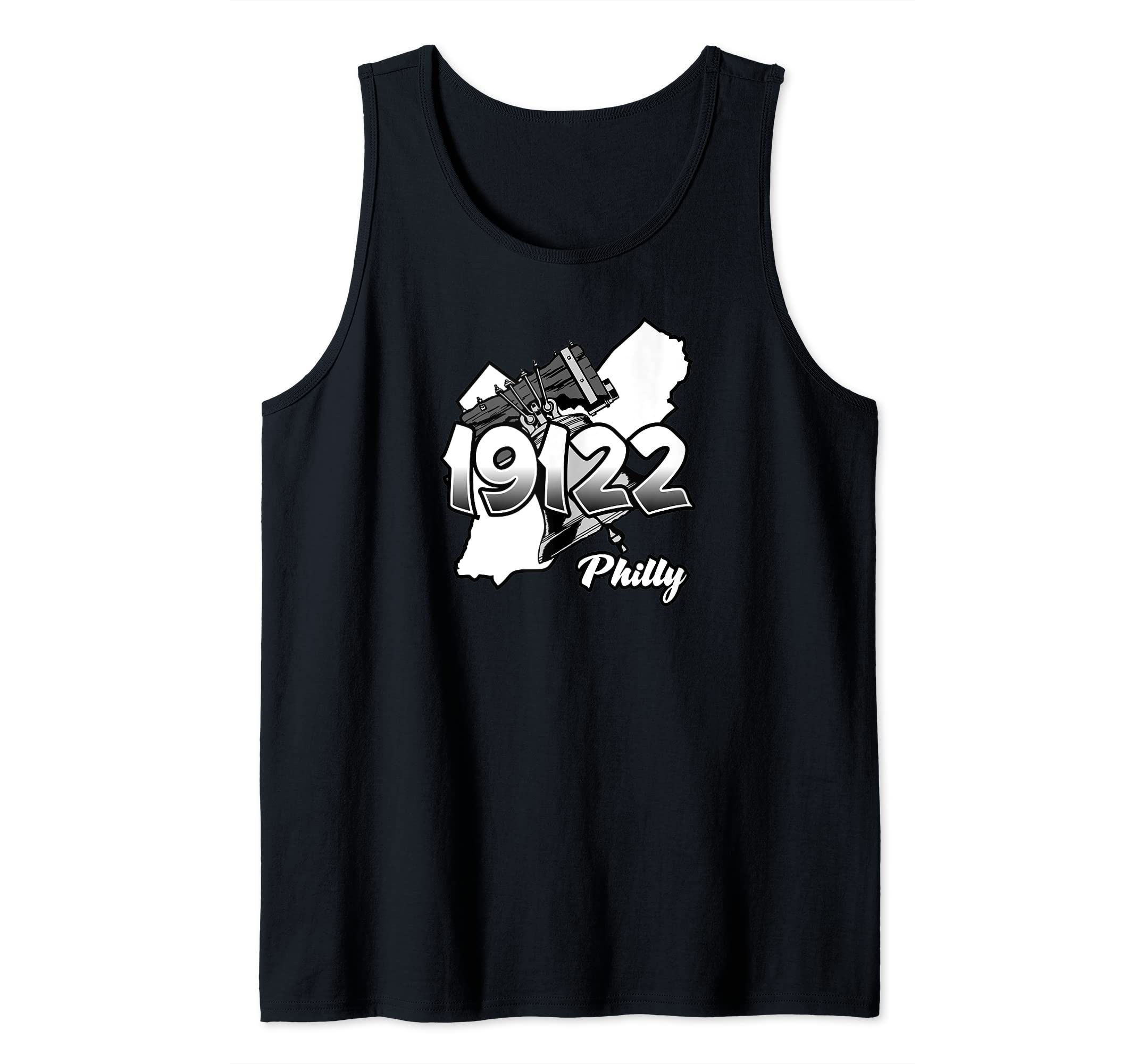 Philadelphia Silhouette with Zip Code 19122 and Liberty Bell Tank Top