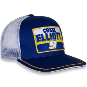 Checkered Flag Sports 2023 Chase Elliott Patch Hat - NASCAR Adjustable Automotive Racing Mesh Baseball Cap