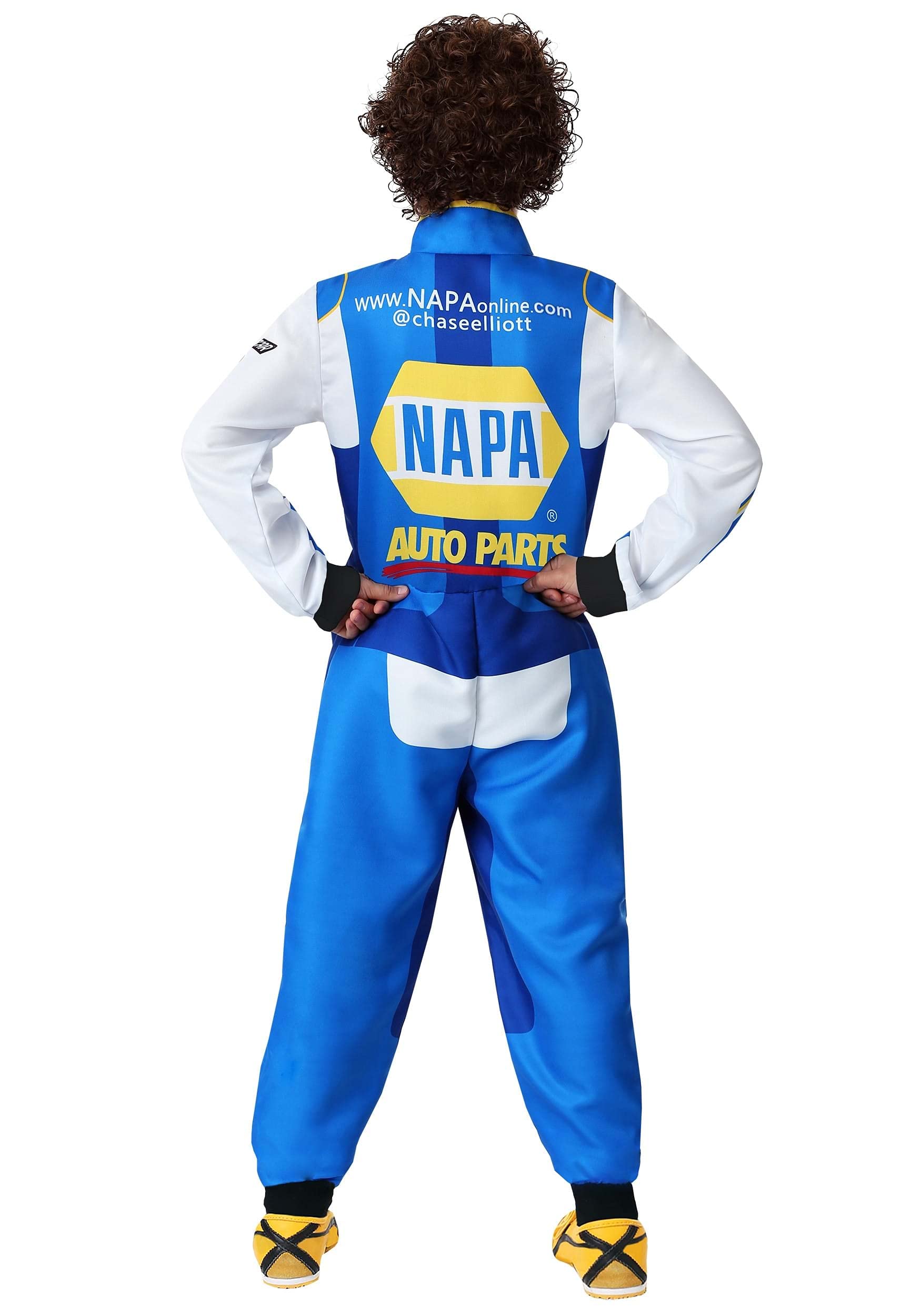 Fun Costumes NASCAR Kids Chase Elliott Suit Boys, Blue Race Car Driver Halloween Costume Large