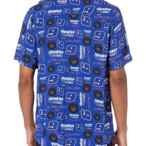 FOCO NASCAR Chase Elliott Men's Floral Button Up Short Sleeve Shirt, Team Color, L