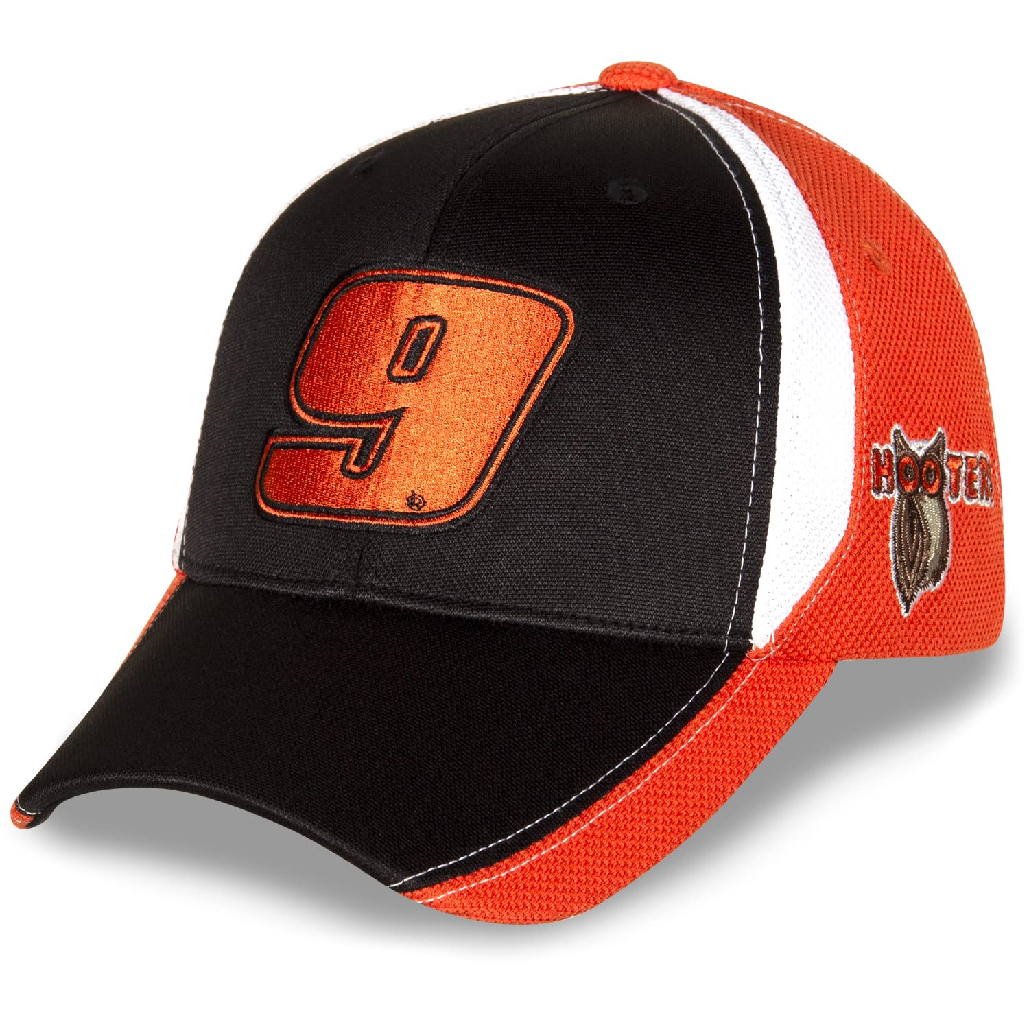 Checkered Flag Sports Chase Elliott 2022#9 Hooters NASCAR Large Number Performance Orange Hat