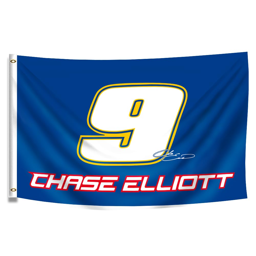 ENMOON Chase Elliott #9 Flag Banner 3x5Ft with Brass Grommets for Car Fans Indoor Outdoor Decor