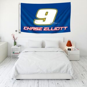 ENMOON Chase Elliott #9 Flag Banner 3x5Ft with Brass Grommets for Car Fans Indoor Outdoor Decor